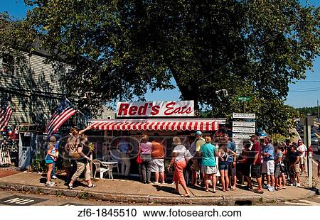 Crowded line waiting to eat at popular Reds Eats in Wicasset Maine in New England View Large Photo Image Stock Image - Crowded line waiting to eat at popular Reds Eats in Wicasset Maine in New England. Fotosearch