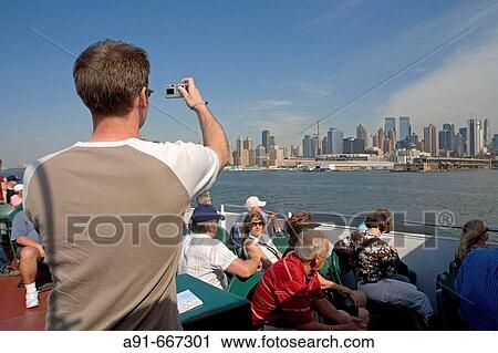 Stock Image - Cruise around Manhattan island. Manhattan, NYC, USA. Fotosearch