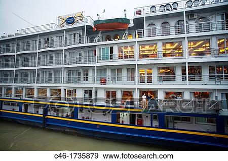 Cruise at a port near Yichang, China, Yangtze River. View Large Photo Image Stock Photo - Cruise at a port near Yichang, China, Yangtze River.. Fotosearch