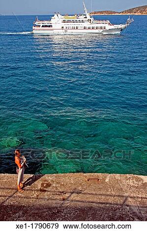 Stock Photo - Cruise Reviews, Agios Nikolaos, Crete, Greece. Fotosearch