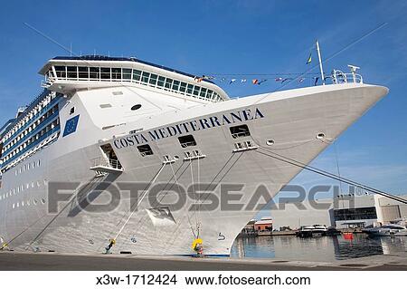 cruise ship, costa mediterranea, costa crociere cruise line, port of savona, liguria, italy, europe View Large Photo Image Picture - cruise ship, costa mediterranea, costa crociere cruise line, port of savona, liguria, italy, europe. Fotosearch