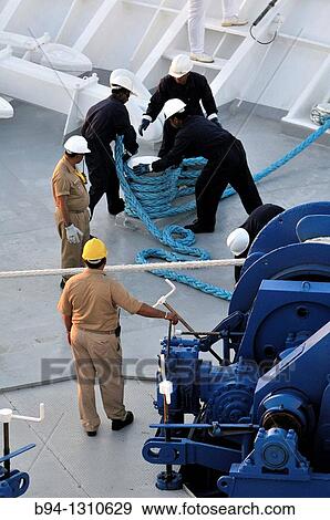 Cruise ship. Sailors working. View Large Photo Image Stock Photo - Cruise ship. Sailors working.. Fotosearch