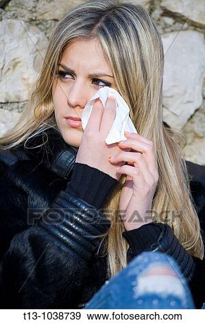 Crying young woman View Large Photo Image Stock Photo - Crying young woman. Fotosearch