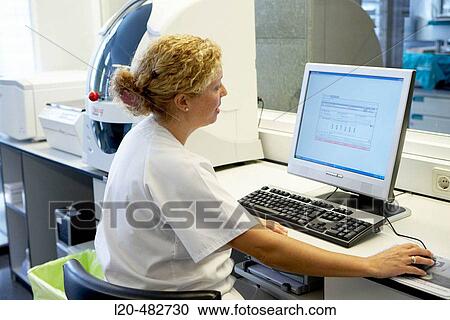 Stock Image - Cryogenics Laboratory, bone marrow bank. Hospital Universitario Gran Canaria Doctor Negrin, Las Palmas de Gran Canaria. Canary Islands, Spain. Fotosearch