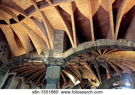 Crypt in Colonia Guell by Antoni Gaudi, Barcelona, Catalonia, Spain View Large Photo Image Stock Image - Crypt in Colonia Guell by Antoni Gaudi, Barcelona, Catalonia, Spain. Fotosearch
