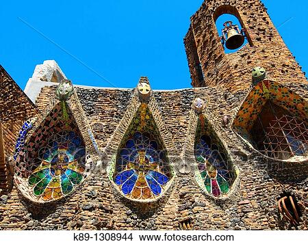 Picture - Crypt of Col? nia G? ell by Antoni Gaud?. Santa Coloma de Cervell?. Barcelona province, Catalonia, Spain. Fotosearch