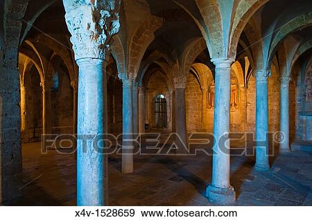 Stock Photo - Crypt of San Pietro Church, Tuscania, Viterbo Province, Latium, Italy. Fotosearch