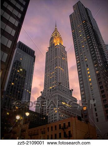 Stock Image - Crysler Building at sunset.. Fotosearch
