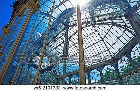 Stock Image - Crystal Palace in Buen Retiro Park in Madrid.. Fotosearch