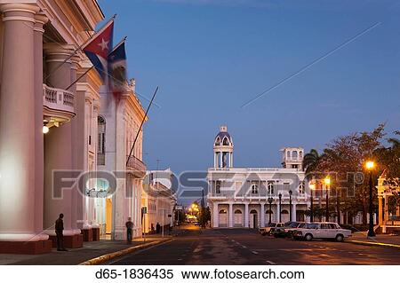 Stock Photography - Cuba, Cienfuegos Province, Cienfuegos, Casa da la Cultura Benjamin Duarte, dawn. Fotosearch