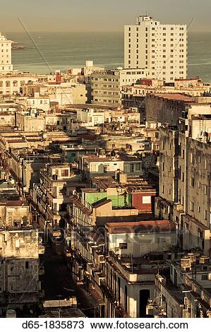 Cuba, Havana, elevated city view above Central Havana, morning View Large Photo Image Stock Image - Cuba, Havana, elevated city view above Central Havana, morning. Fotosearch