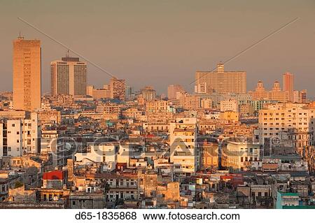 Cuba, Havana, elevated city view above Central Havana, morning View Large Photo Image Stock Photo - Cuba, Havana, elevated city view above Central Havana, morning. Fotosearch