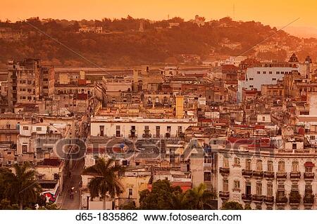 Cuba, Havana, elevated view above Havana Vieja, Old Havana, morning View Large Photo Image Stock Image - Cuba, Havana, elevated view above Havana Vieja, Old Havana, morning. Fotosearch