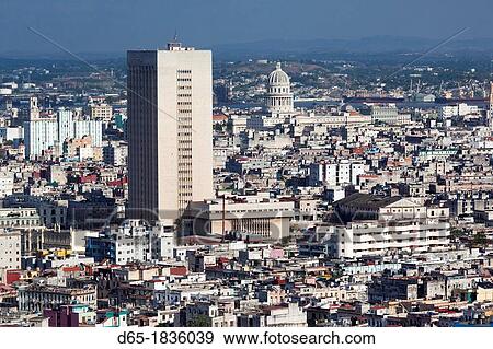 Cuba, Havana, Vedado, elevated view of Central Havana View Large Photo Image Stock Photo - Cuba, Havana, Vedado, elevated view of Central Havana. Fotosearch