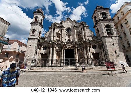 Cuba, Havana Vieja, Plaza de la Catedral View Large Photo Image Stock Photograph - Cuba, Havana Vieja, Plaza de la Catedral. Fotosearch