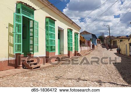 Cuba, Sancti Spiritus Province, Trinidad, street view View Large Photo Image Stock Image - Cuba, Sancti Spiritus Province, Trinidad, street view. Fotosearch