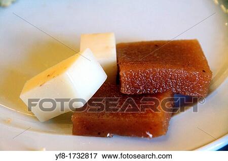 Cubes of quince jelly and cheese View Large Photo Image Stock Photo - Cubes of quince jelly and cheese. Fotosearch