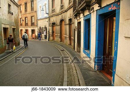 Stock Photo - Cudillero street Asturias. Fotosearch
