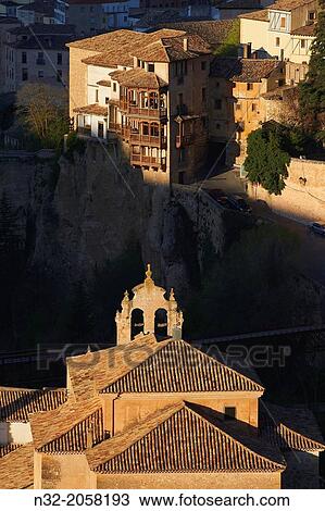 Cuenca, Casas Colgantes, Hanging houses, Saint Paul monastery now a state-run hotel, UNESCO World Heritage Site. Castilla-La Mancha. Spain. View Large Photo Image Stock Image - Cuenca, Casas Colgantes, Hanging houses, Saint Paul monastery now a state-run hotel, UNESCO World Heritage Site. Castilla-La Mancha. Spain.. Fotosearch