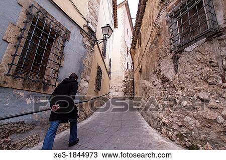 Stock Image - Cuenca street, Castile-La Mancha, Spain.. Fotosearch