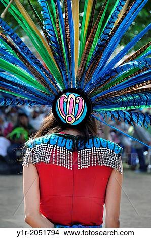 Cupa Day Festival, Pala Indian Reservation, Aztec dance troup, woman in Aztec head dress. View Large Photo Image Picture - Cupa Day Festival, Pala Indian Reservation, Aztec dance troup, woman in Aztec head dress.. Fotosearch