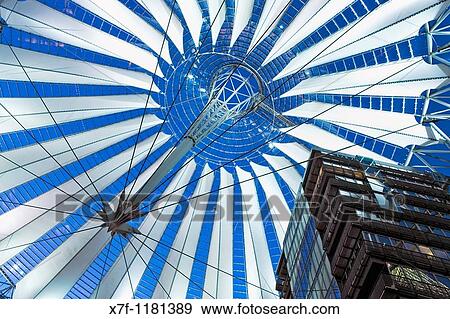 Stock Photo - Cupola of Sony Center Berlin Germany. Fotosearch