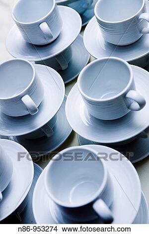 Picture - Cups and saucers. Fotosearch