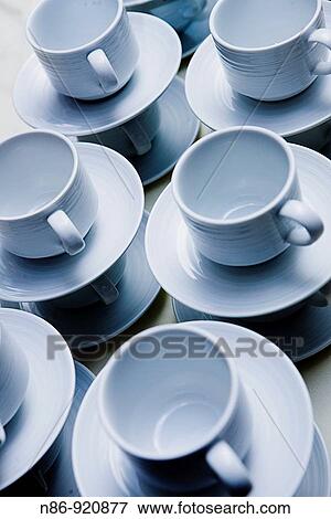 Stock Photo - Cups and saucers. Fotosearch
