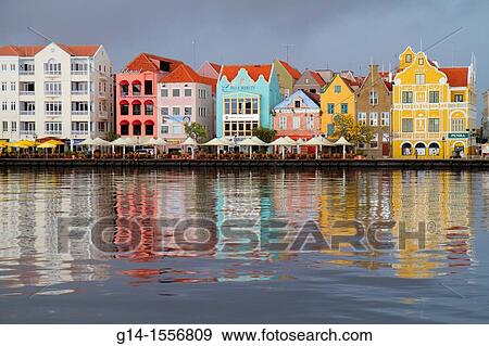 Cura? ao, Netherlands Antilles, Dutch, Willemstad, Punda, St Sint Anna Bay, Handelskade, waterfront, UNESCO World Heritage Site, colonial architecture, building, preservation, restoration, pastel color, harbor, water reflection, View Large Photo Image Stock Photo - Cura? ao, Netherlands Antilles, Dutch, Willemstad, Punda, St Sint Anna Bay, Handelskade, waterfront, UNESCO World Heritage Site, colonial architecture, building, preservation, restoration, pastel color, harbor, water reflection,. Fotosearch