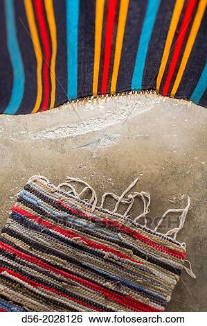 Stock Photograph - Curtain and carpet, Monachil, Granada province, Andalucia, Spain.. Fotosearch