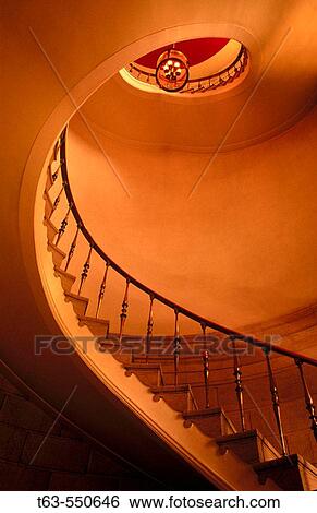Curved stairway View Large Photo Image Stock Photograph - Curved stairway. Fotosearch