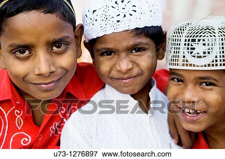Stock Photo - Cute Indian Muslim boys.. Fotosearch