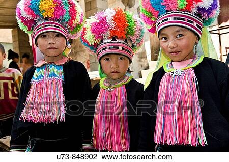 cute Yao girls dressed in a traditional dress View Large Photo Image Stock Image - cute Yao girls dressed in a traditional dress. Fotosearch