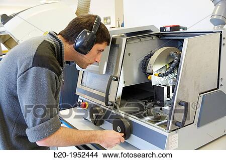 Picture - Cutter. Mechanical workshop of embedded sample preparation. Characterization, test and analyze of materials and components. Technological Services to Industry. Tecnalia Research & Innovation, Donostia, San Sebastian, Gipuzkoa, Basque Country, Spain.. Fotosearch