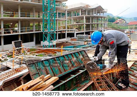Cutting rebar, grinder, construction site, Eskoriatza, Gipuzkoa, Euskadi, Spain View Large Photo Image Stock Image - Cutting rebar, grinder, construction site, Eskoriatza, Gipuzkoa, Euskadi, Spain. Fotosearch