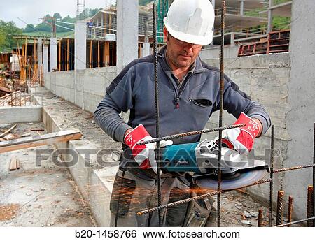 Cutting rebar, grinder, construction site, Eskoriatza, Gipuzkoa, Euskadi, Spain View Large Photo Image Stock Photograph - Cutting rebar, grinder, construction site, Eskoriatza, Gipuzkoa, Euskadi, Spain. Fotosearch