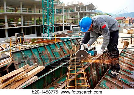 Cutting rebar, grinder, construction site, Eskoriatza, Gipuzkoa, Euskadi, Spain View Large Photo Image Stock Photography - Cutting rebar, grinder, construction site, Eskoriatza, Gipuzkoa, Euskadi, Spain. Fotosearch