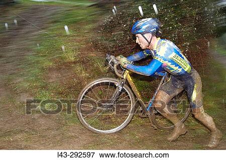 Stock Photo - Cyclocross racing event. Astarria, Vizcaya. Euskadi. Spain. Fotosearch