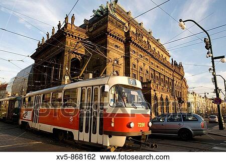 Czech republic. Prague. National Theatre and tram. View Large Photo Image Stock Image - Czech republic. Prague. National Theatre and tram.. Fotosearch