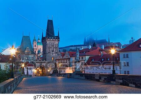Czech Republic. Prague. The Old Town. View from Charles Bridge. View Large Photo Image Stock Photo - Czech Republic. Prague. The Old Town. View from Charles Bridge.. Fotosearch
