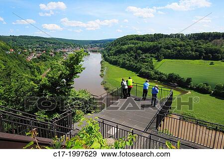 D-Beverungen, Weser, Weserbergland, Teutoburg Forest / Egge Hills Nature Park, East Westphalia, North Rhine-Westphalia, Weser Skywalk, observation platform in the Hannoversche Klippen, Weser valley, river valley, view to Bad Karlshafen in Hesse. View Large Photo Image Stock Photo - D-Beverungen, Weser, Weserbergland, Teutoburg Forest / Egge Hills Nature Park, East Westphalia, North Rhine-Westphalia, Weser Skywalk, observation platform in the Hannoversche Klippen, Weser valley, river valley, view to Bad Karlshafen in Hesse.. Fotosearch