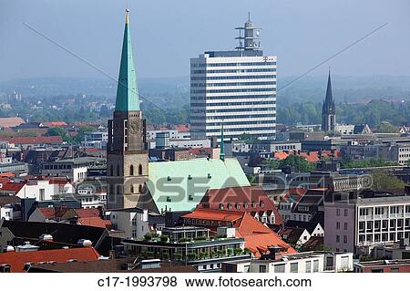 D-Bielefeld, Ravensberger Mulde, Ravensberger Huegelland, Westphalian Lowland, Teutoburg Forest, East Westphalia, North Rhine-Westphalia, NRW, panoramic view with Altstaedter Nicolaikirche and Telekom highrise, evangelic church. View Large Photo Image Stock Photo - D-Bielefeld, Ravensberger Mulde, Ravensberger Huegelland, Westphalian Lowland, Teutoburg Forest, East Westphalia, North Rhine-Westphalia, NRW, panoramic view with Altstaedter Nicolaikirche and Telekom highrise, evangelic church.. Fotosearch