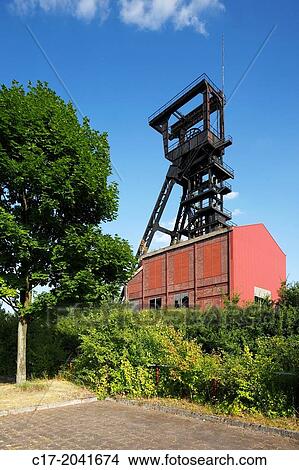D-Bochum, Ruhr area, Westphalia, North Rhine-Westphalia, NRW, D-Bochum-Wattenscheid, colliery Holland, former coal mine, shaft tower, IBA project, route of industrial heritage. View Large Photo Image Picture - D-Bochum, Ruhr area, Westphalia, North Rhine-Westphalia, NRW, D-Bochum-Wattenscheid, colliery Holland, former coal mine, shaft tower, IBA project, route of industrial heritage.. Fotosearch