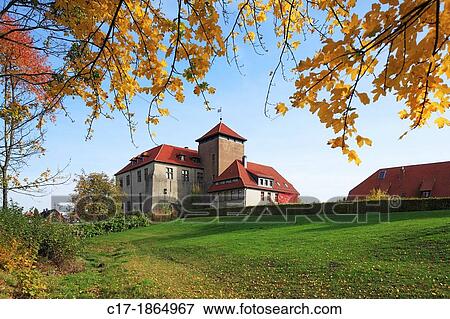 D-Horn-Bad Meinberg, Werre, nature reserve Teutoburgian Forest / Eggegebirge, East Westphalia, Westphalia, North Rhine-Westphalia, NRW, castle Horn, city moat, autumnal View Large Photo Image Stock Photo - D-Horn-Bad Meinberg, Werre, nature reserve Teutoburgian Forest / Eggegebirge, East Westphalia, Westphalia, North Rhine-Westphalia, NRW, castle Horn, city moat, autumnal. Fotosearch