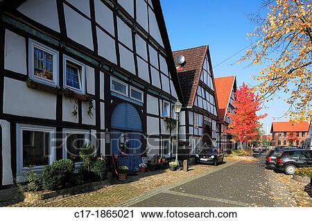 D-Luegde, nature reserve Teutoburgian Forest / Eggegebirge, Weserbergland, East Westphalia, Westphalia, North Rhine-Westphalia, NRW, old town, half-timbered houses Hintere Strasse, autumnal View Large Photo Image Stock Image - D-Luegde, nature reserve Teutoburgian Forest / Eggegebirge, Weserbergland, East Westphalia, Westphalia, North Rhine-Westphalia, NRW, old town, half-timbered houses Hintere Strasse, autumnal. Fotosearch