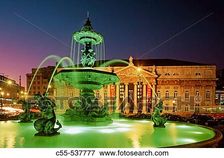D. Maria II National Theatre at Rossio Square, Lisbon. Portugal View Large Photo Image Stock Photo - D. Maria II National Theatre at Rossio Square, Lisbon. Portugal. Fotosearch