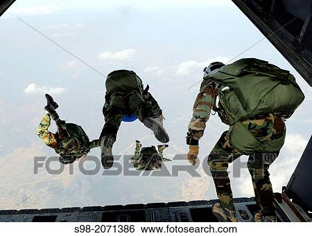 DAEGU AIR BASE, Republic of Korea - Members from the 320th Special Tactics Squadron jump from the back of a 1st Special Operations Squadron MC-130H Combat Talon II here March 19. View Large Photo Image Stock Photograph - DAEGU AIR BASE, Republic of Korea - Members from the 320th Special Tactics Squadron jump from the back of a 1st Special Operations Squadron MC-130H Combat Talon II here March 19.. Fotosearch