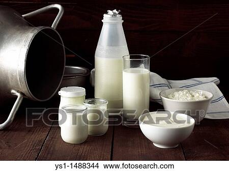 Dairy Produce, Milk, Double Cream, Soft Cheese and Yogurt View Large Photo Image Picture - Dairy Produce, Milk, Double Cream, Soft Cheese and Yogurt. Fotosearch