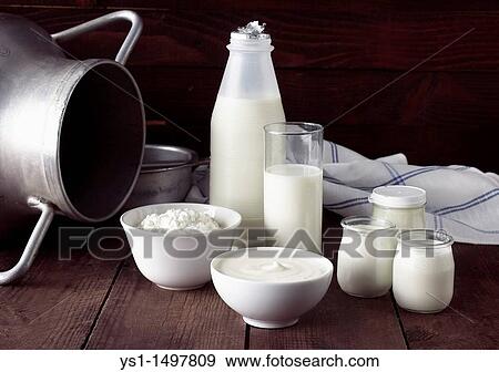Dairy Produce, Milk, Double Cream, Soft Cheese and Yogurt View Large Photo Image Stock Photo - Dairy Produce, Milk, Double Cream, Soft Cheese and Yogurt. Fotosearch