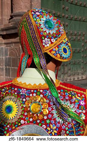 Dancer in native costume colorful beads in Main Square in Cusco Cuzco Peru View Large Photo Image Picture - Dancer in native costume colorful beads in Main Square in Cusco Cuzco Peru. Fotosearch